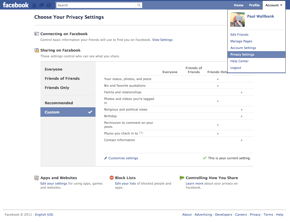 Facebook Privacy Settings