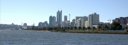 The Sydney Opera House viewed from the water with the city skyline behind taken and uploaded by Matthew Field http://www.mattfield.com